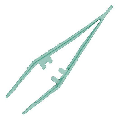 Grüne sterile anatomische Pinzette für Katheterlegeset Comfort Plus.