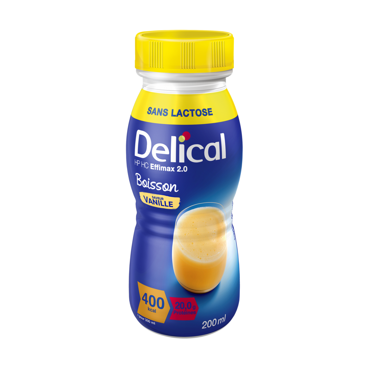 Delical HP HC EFFIMAX 2.0 Vanille, hochkalorische Trinknahrung ohne Ballaststoffe.