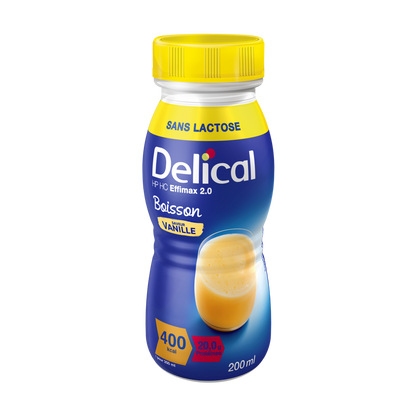 Delical HP HC EFFIMAX 2.0 Vanille, hochkalorische Trinknahrung ohne Ballaststoffe.