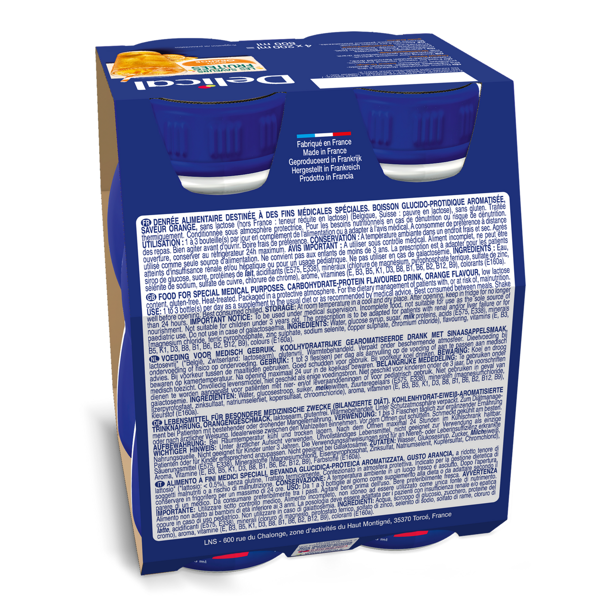 DELICAL SAFT Getränk Mix-Fruchte, 200 ml Flaschen, mit detaillierter Verpackungsbeschreibung.