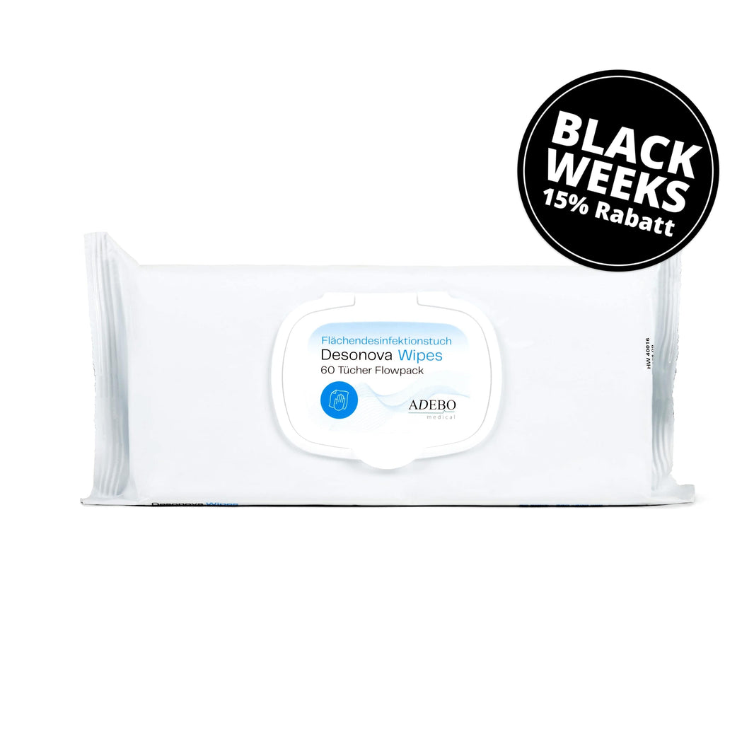Flächendesinfektionstücher Desonova Wipes, 60 Tücher Flowpack.