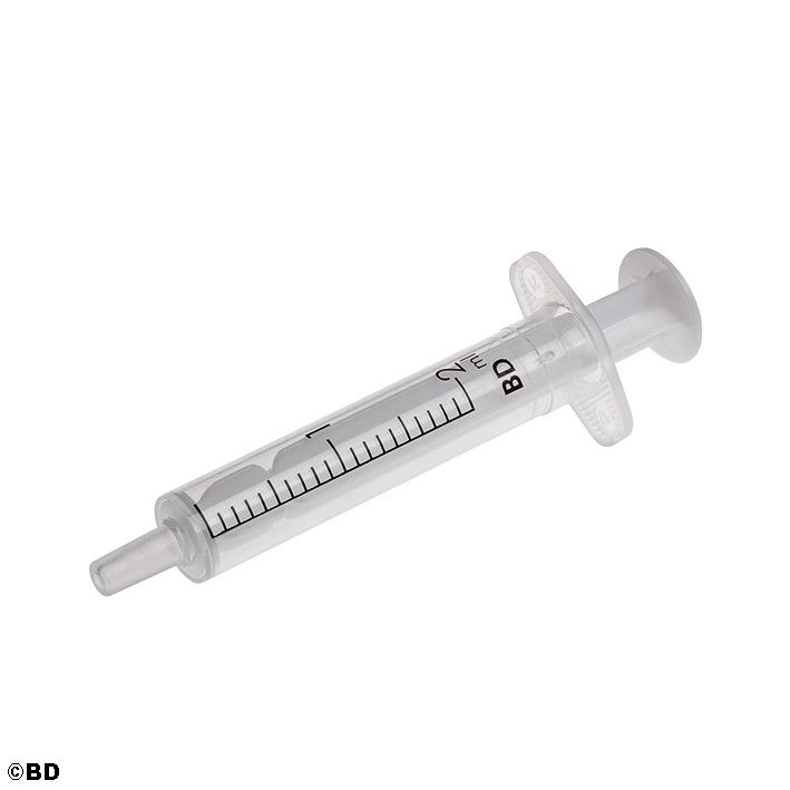 BD Discardit II Einmalspritze, 2 ml mit Luer Ansatz, transparent