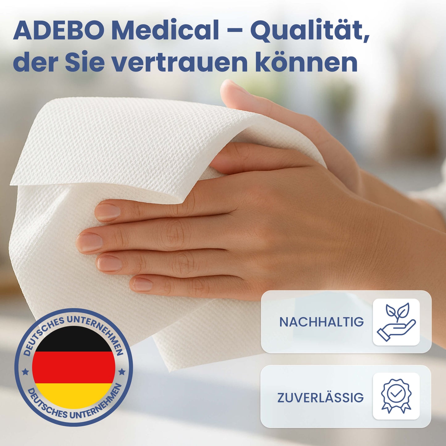 Zweilagiges Papierhandtuch in weißer Farbe.