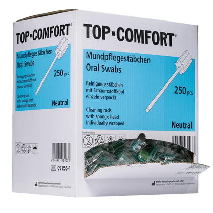 Mundpflegestaebchen mit Schaumstoffkopf