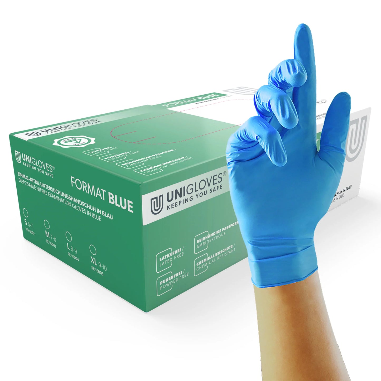 Format blue Nitrilhandschuhe