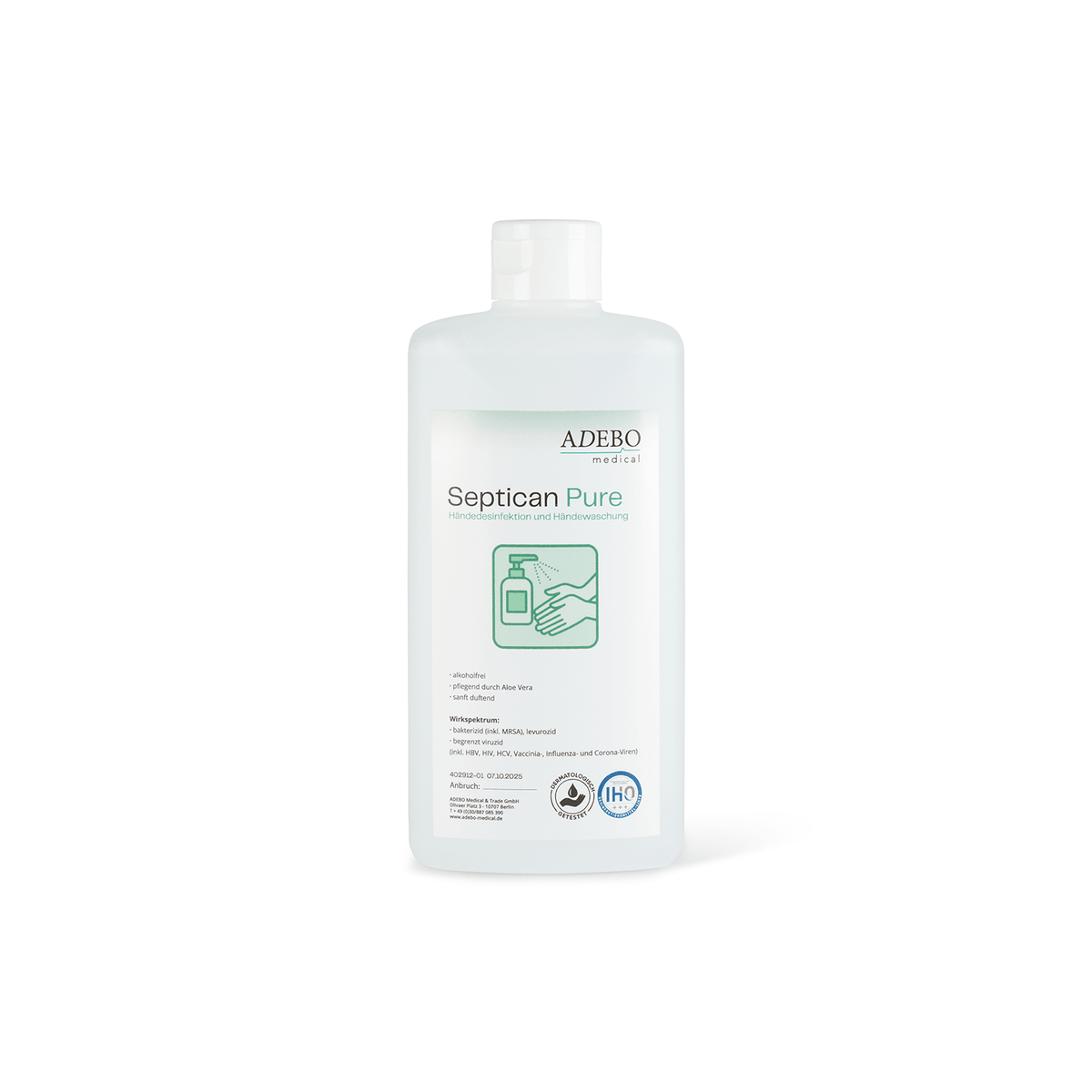 Alkoholfreie Händedesinfektion Septican Pure vorne