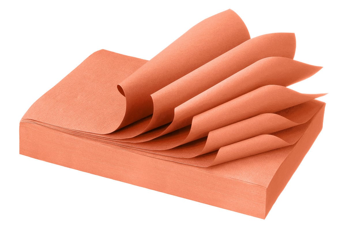 Norm Traypapier in frischem Grün, gestapeltes Zellstoffpapier für Dentaltrays, 18 x 28 cm.