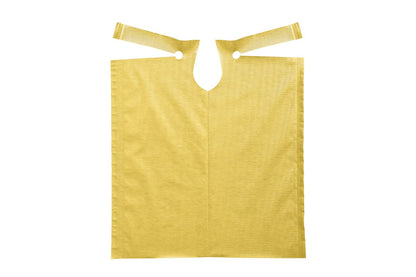 Patientenumhang aus Polyethylen in gelber Farbe mit Halsausschnitt.
