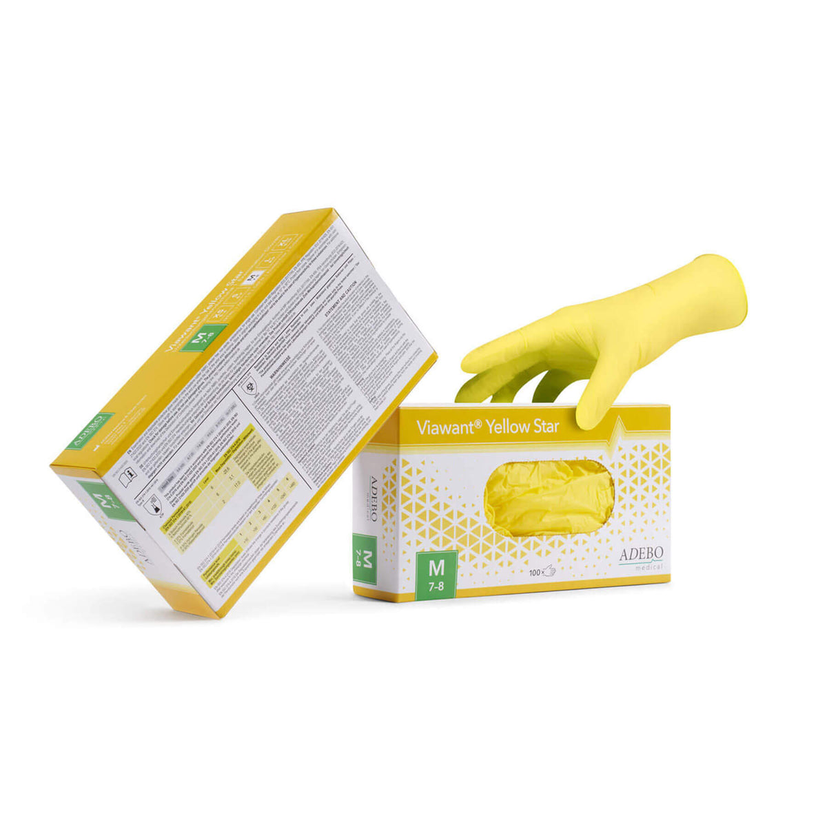 Viawant Yellow Star Nitrilhandschuhe, Größe M, gelb, mit herausragendem Handschuh-Design.