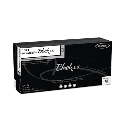 MaiMed-Black LX PF Latexhandschuh, puderfrei