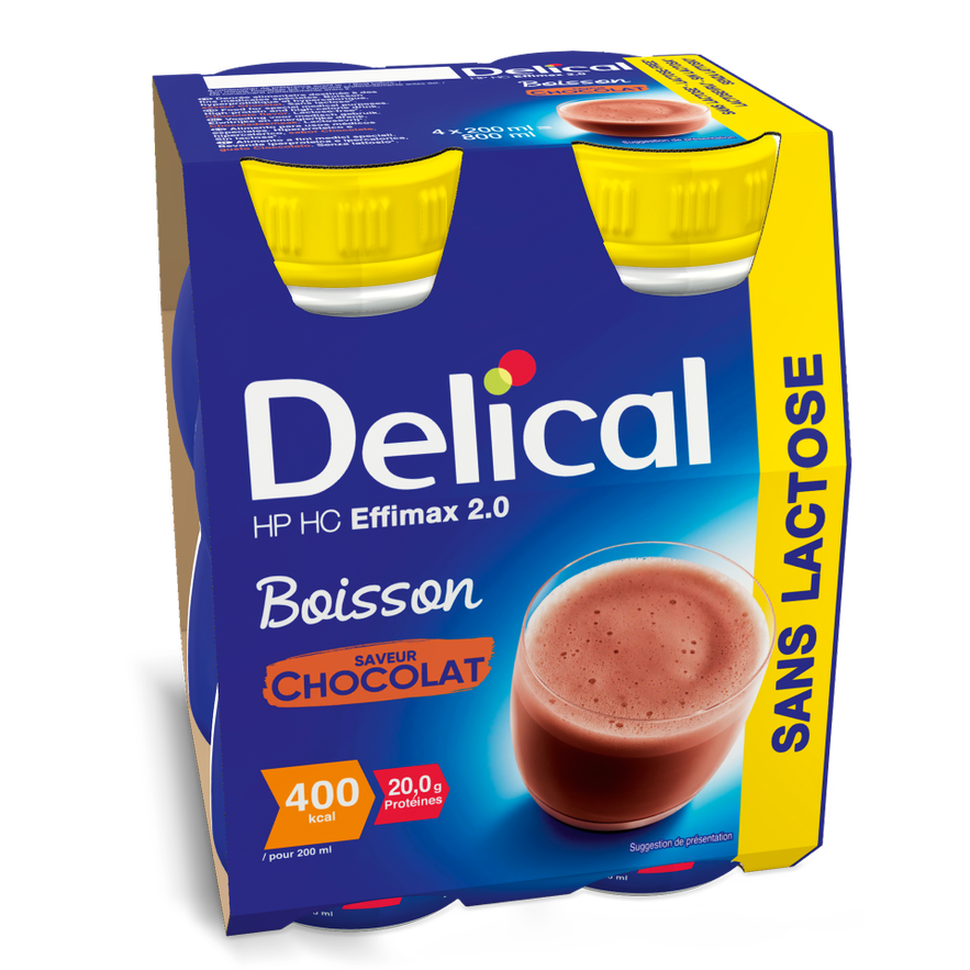 Delical HP HC EFFIMAX 2.0 Pfirsich-Aprikose, hochkalorische Trinknahrung ohne Ballaststoffe.