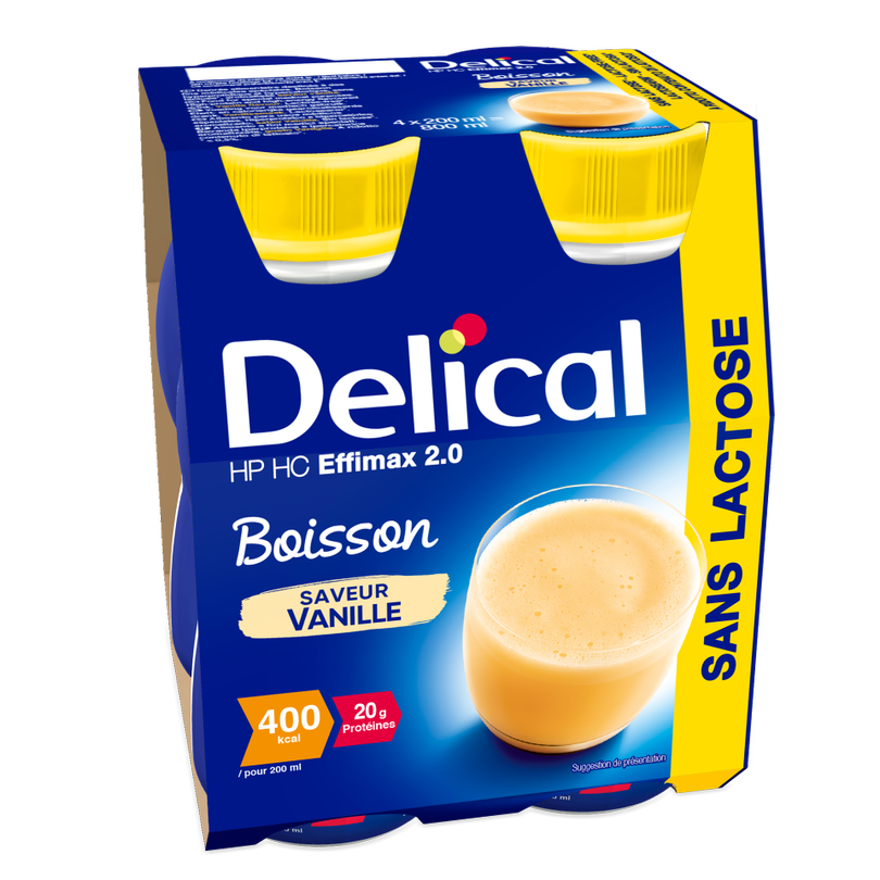 Delical HP HC EFFIMAX 2.0 Schokolade Trinknahrungspackung, hochkalorisch, eiweißreich.