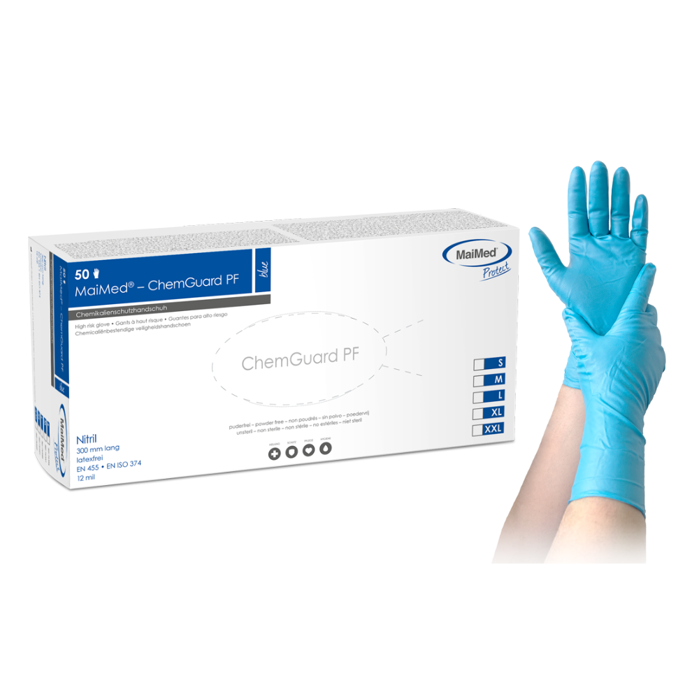MaiMed-ChemGuard Chemikalienbeständiger Nitrilhandschuh, puderfrei