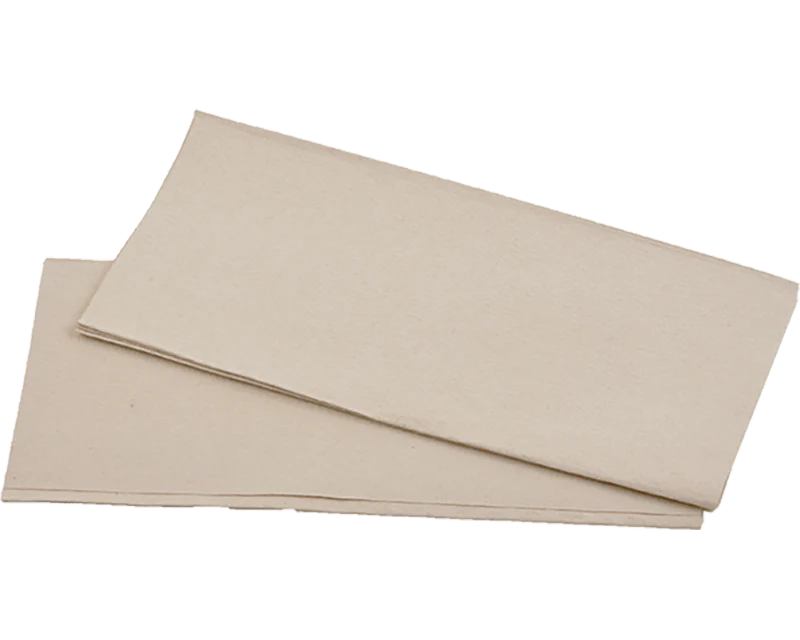 1-lagige Papierhandtücher aus Recyclingpapier, Zick-Zack gefaltet.