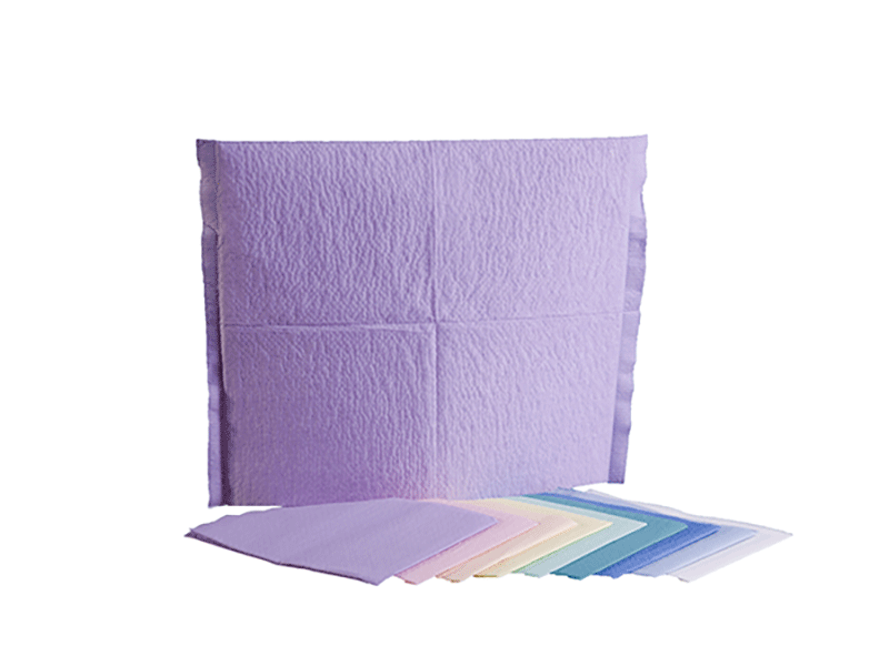 Lila Kopfstützenüberzug mit mehreren Farbvarianten für Zahnarztstühle.