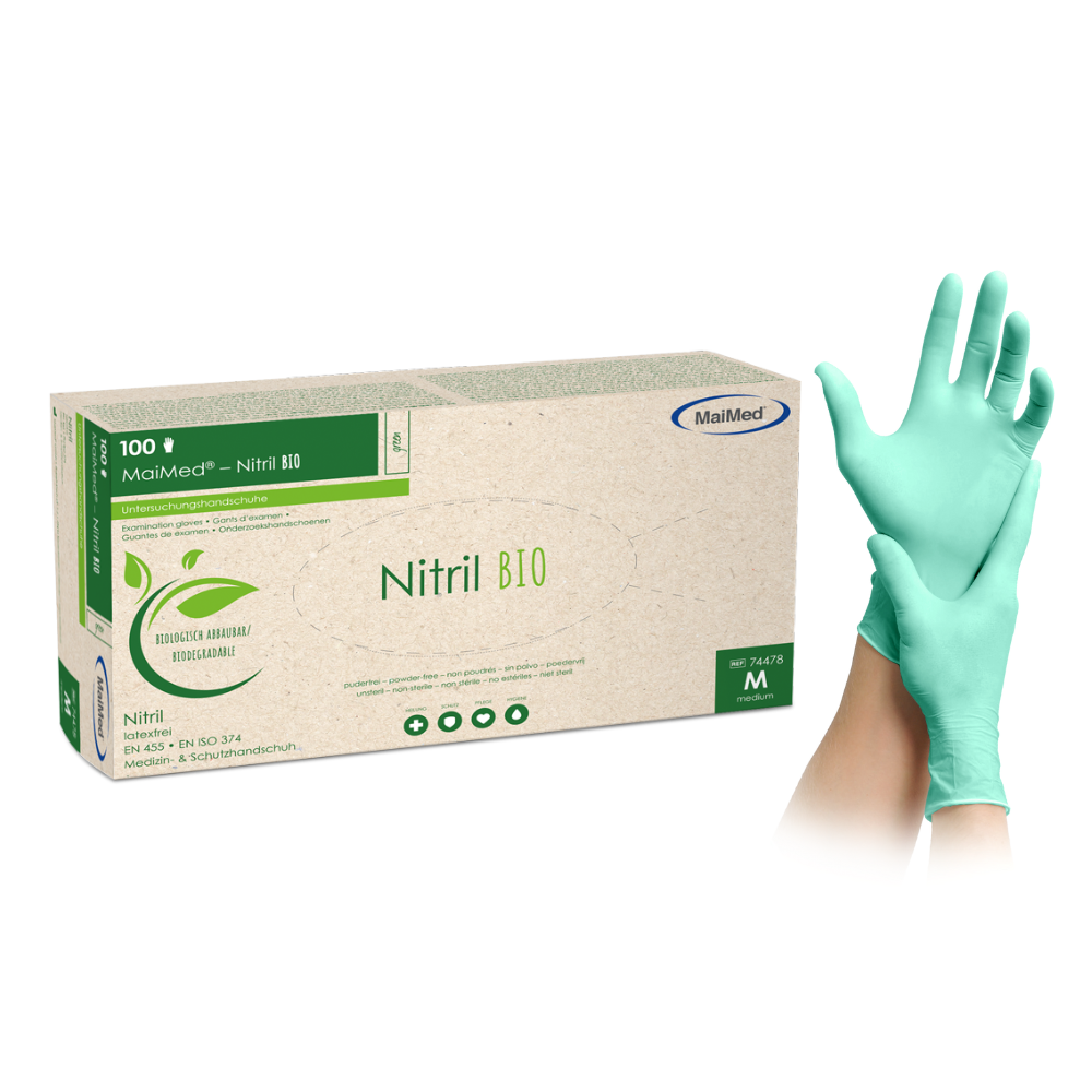 MaiMed-Nitril BIO  Puderfrei Einmalhandschuhe