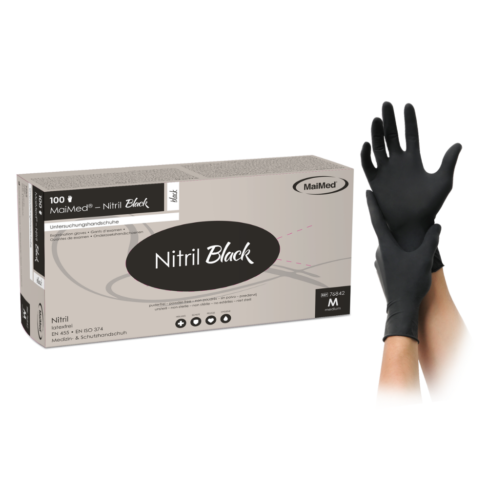 MaiMed-Nitril Black Schwarze Nitril-Einmalhandschuhe