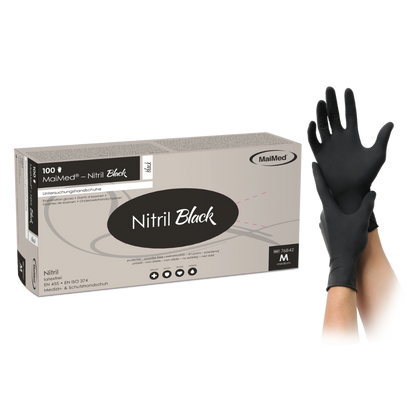 MaiMed-Nitril Black Schwarze Nitril-Einmalhandschuhe