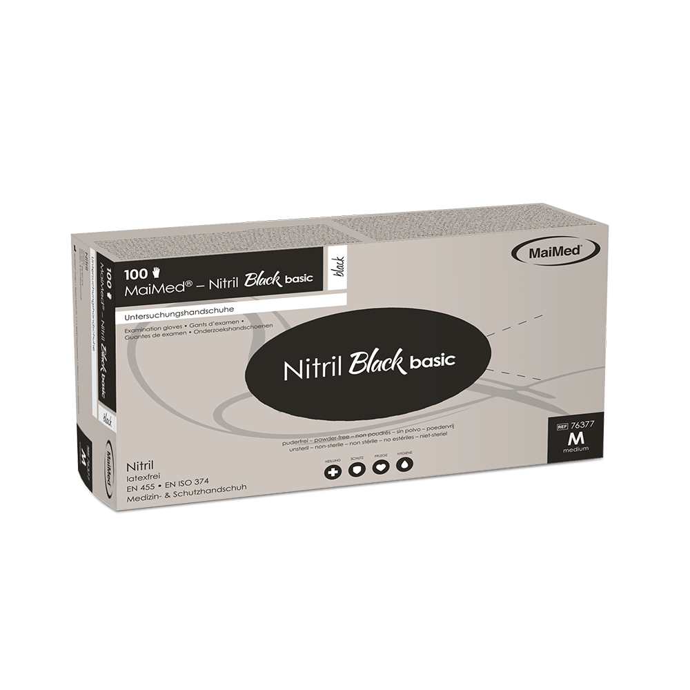 MaiMed-Nitril Black basic Schwarze Einmalhandschuhe aus Nitril