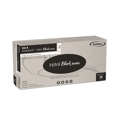MaiMed-Nitril Black basic Schwarze Einmalhandschuhe aus Nitril