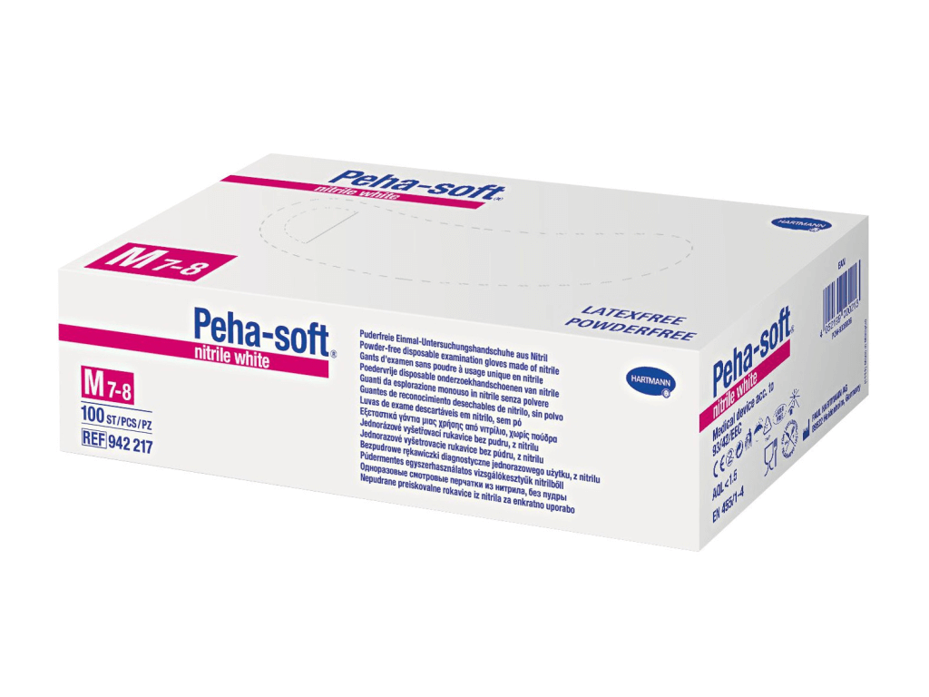 Peha-soft Nitrilhandschuhe White in Verpackung, Größe XS