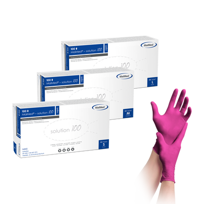 MaiMed-solution100 magenta Nitrilhandschuhe puderfrei, latexfrei