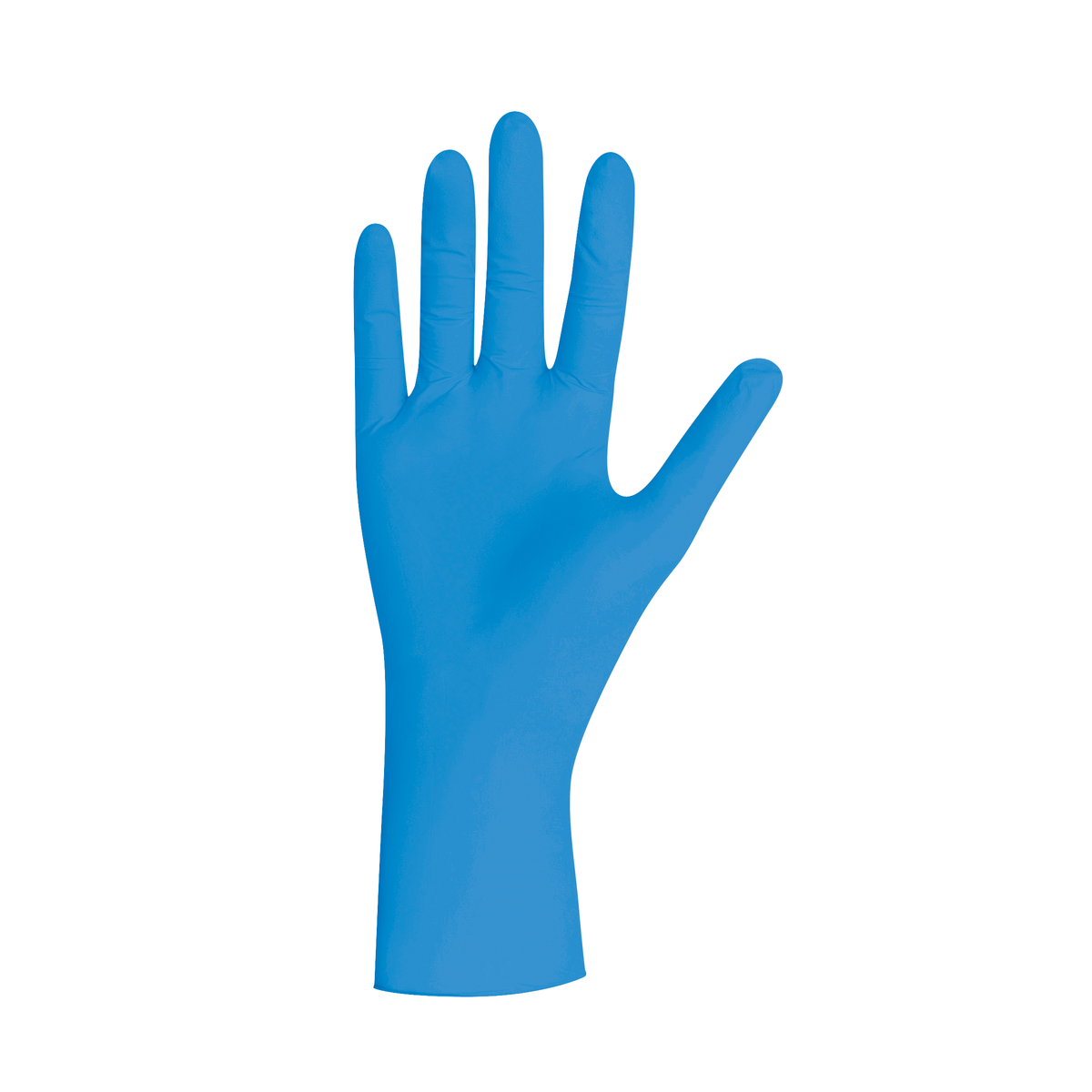 Unigloves Blue Pearl Nitrilhandschuh in Blau, Detailansicht der Handform.