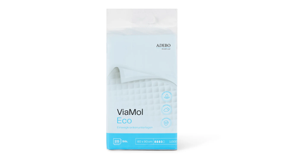 Verpackung der ViaMol Eco Bettschutzeinlagen mit 1000 ml Volumen.