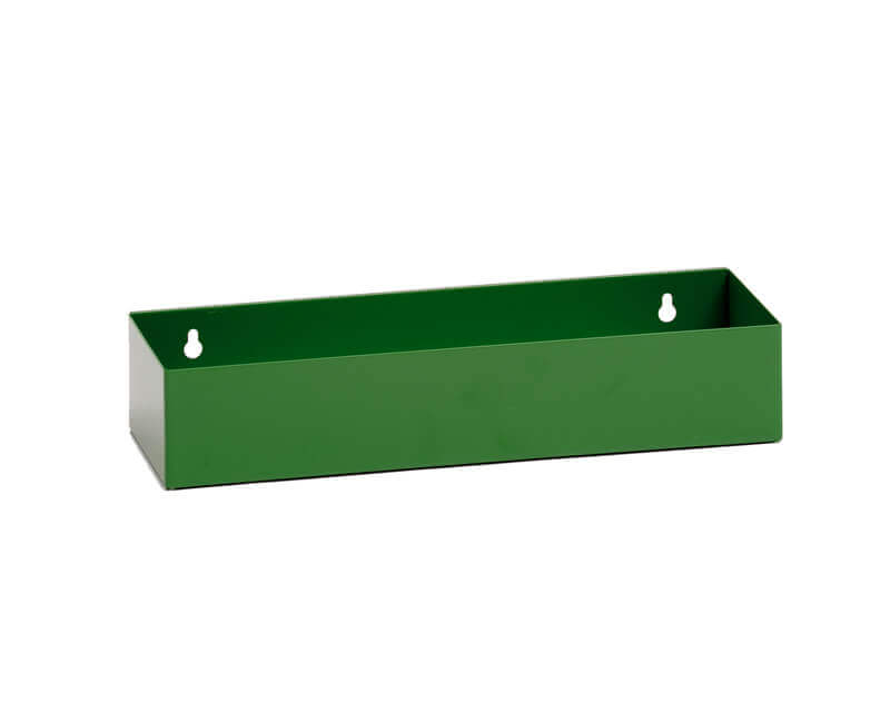 Grüne Stahlblech-Wandhalterung für Betriebsverbandkasten DIN 13169.